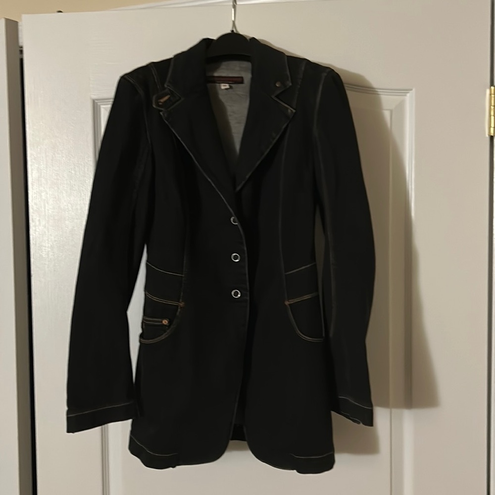 AG women vintage black jeans jacket size m